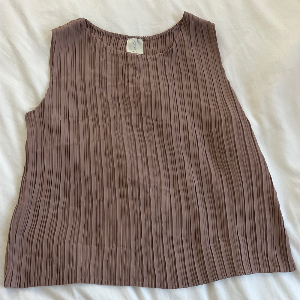 Joie Mauve Pleated Tank Top